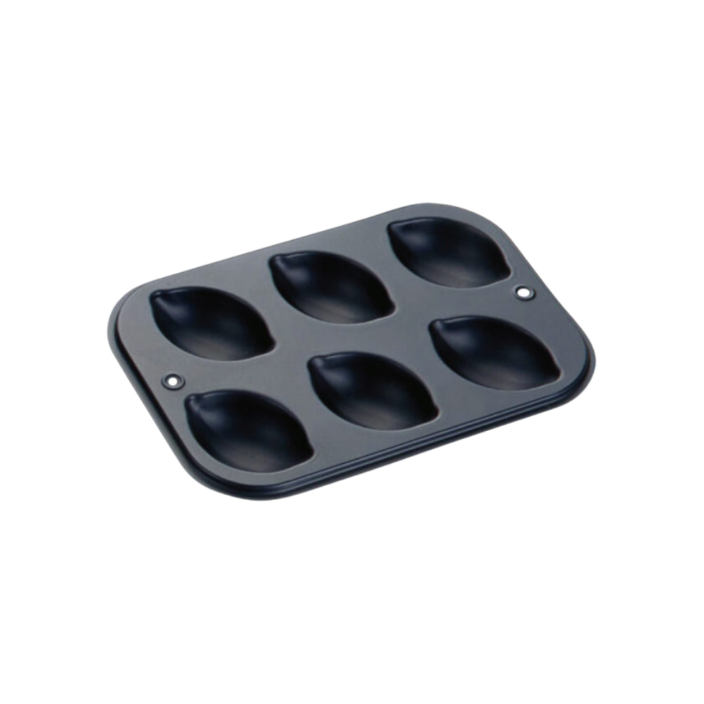 Tiger Crown Lemon-Shaped Cake Baking Pan 6P - Black