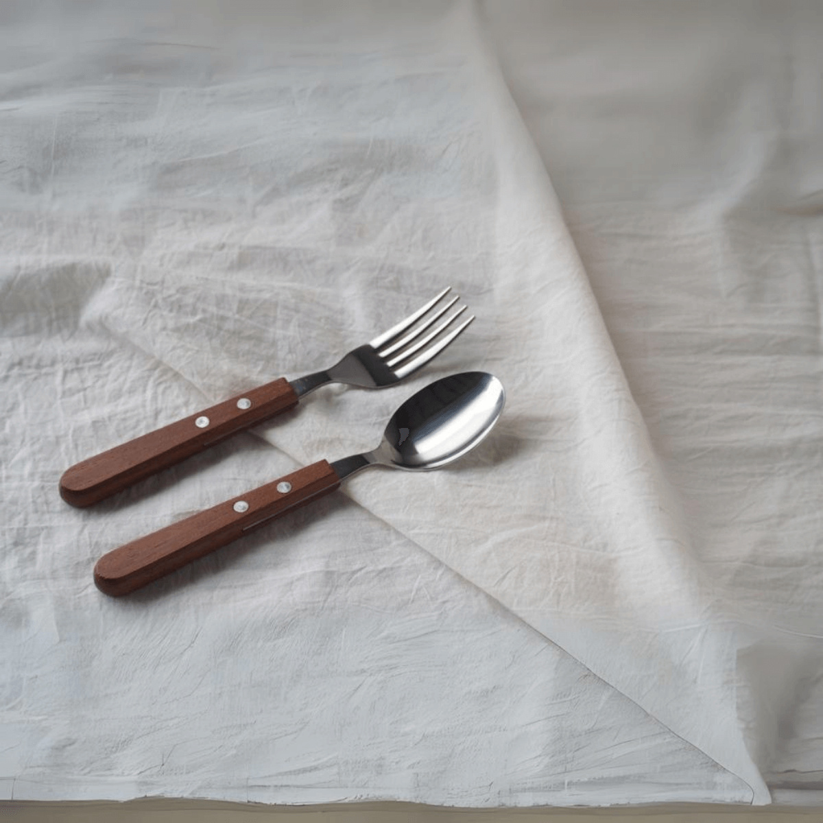 Takakuwa Dessert Spoon With Wooden Handle - 14cm