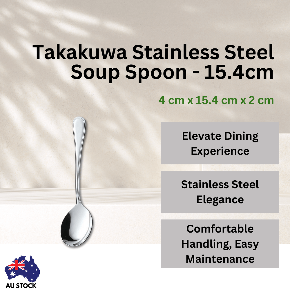 Takakuwa Stainless Steel Soup Spoon - 15.4cm