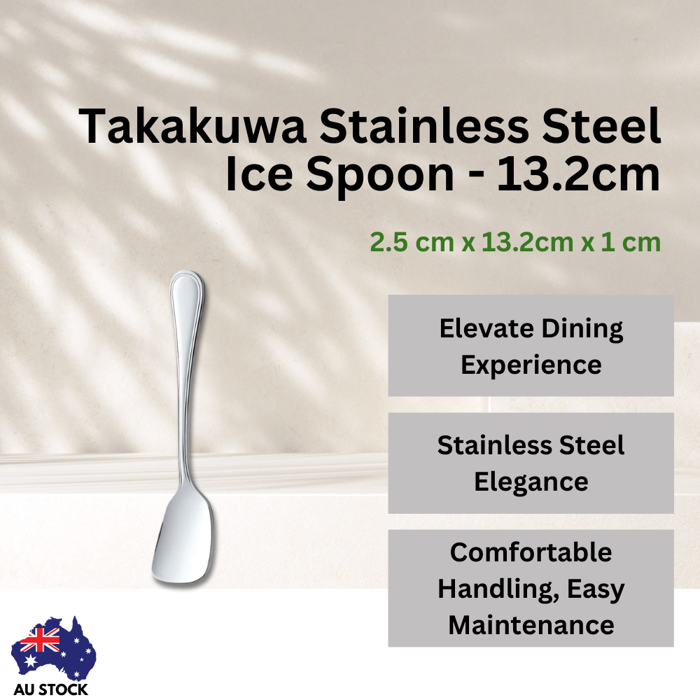 Takakuwa Stainless Steel Ice Spoon - 13.2cm