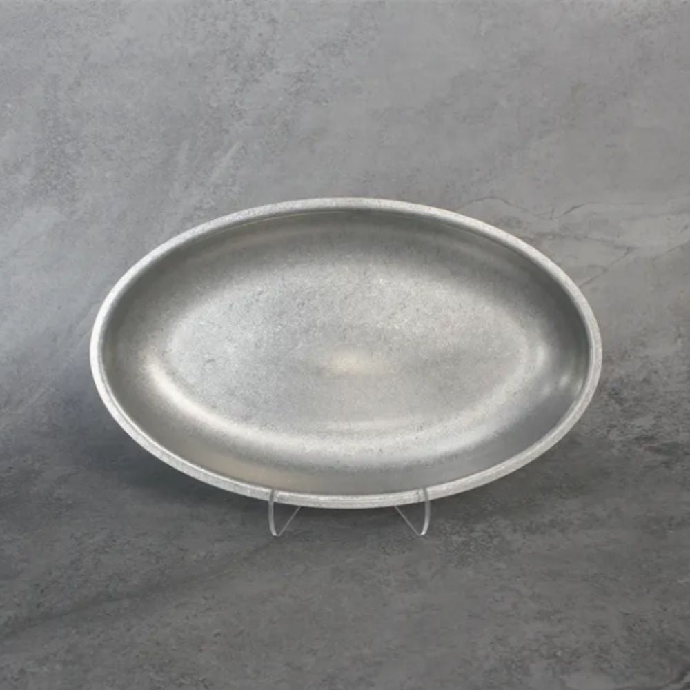 Kylin Korean Retro-Style 304 Stainless Steel Oval Serving Plate 30cm