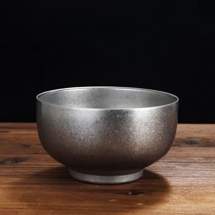 Kylin Korean Retro-Style 304 Stainless Steel Double-Layer Bowl 13cm