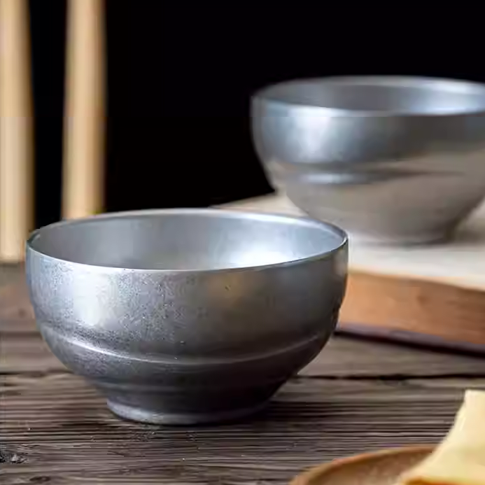 Kylin Korean Retro-Style 304 Stainless Steel Bowl with Grooves 13cm