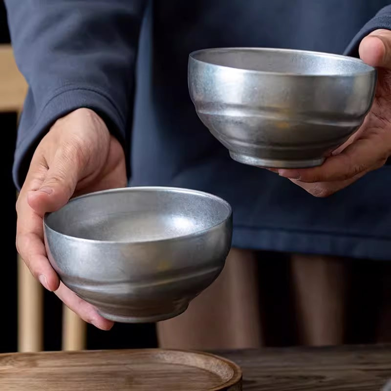 Kylin Korean Retro-Style 304 Stainless Steel Bowl with Grooves 13cm