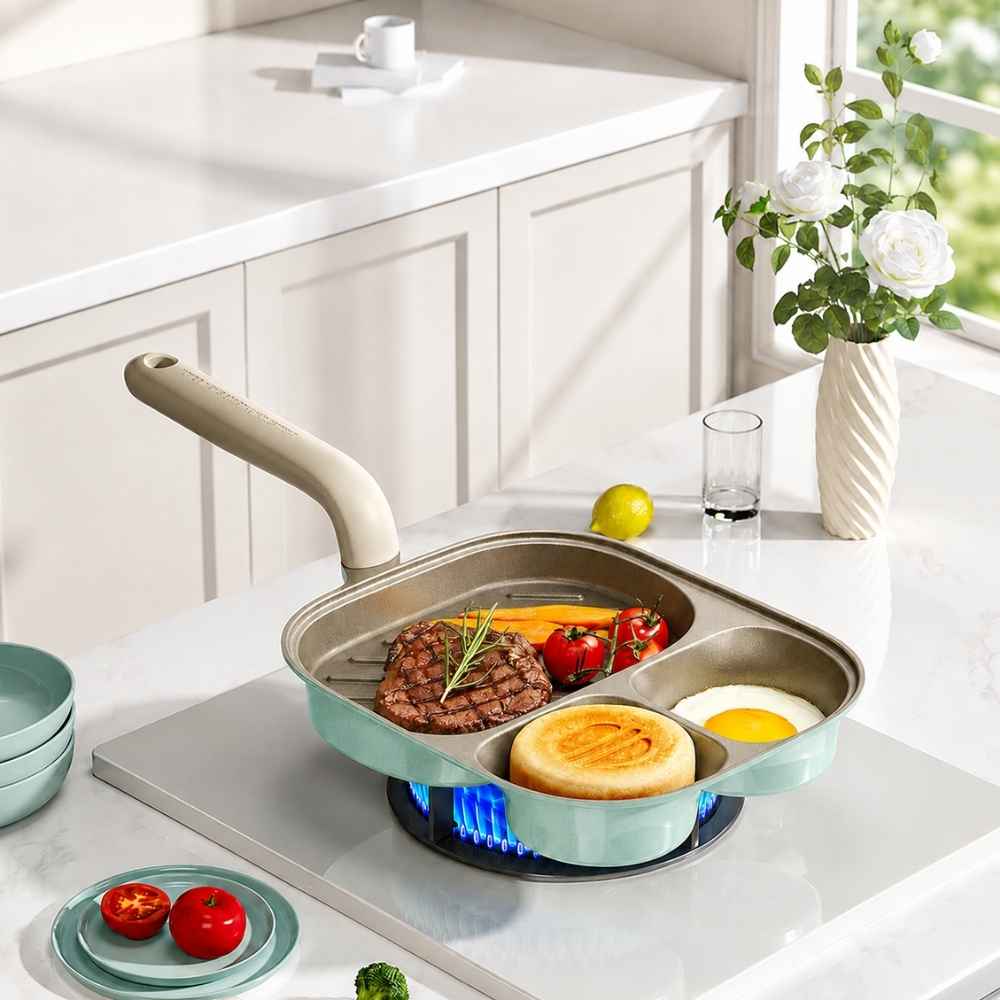 Cooker King 3-Section Non Stick Breakfast Frying Pan