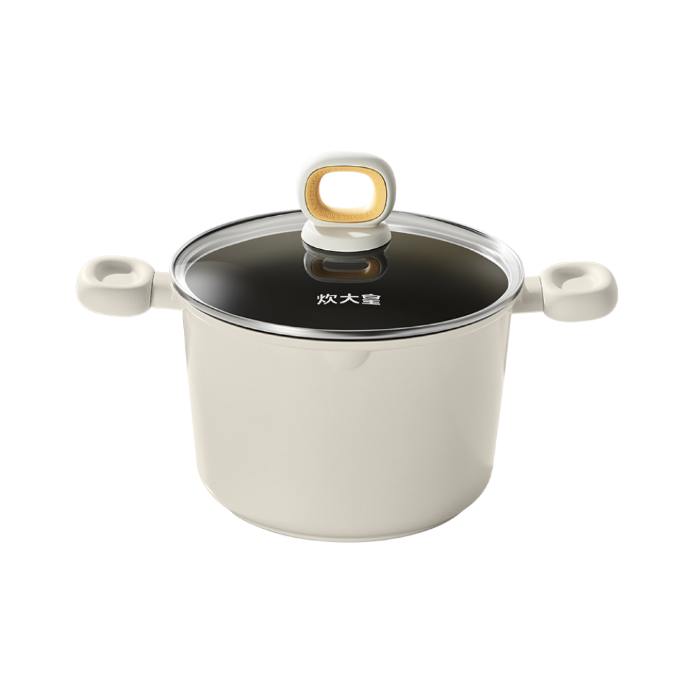 Cooker King White Titanium Cassersole with Steamer 22cm