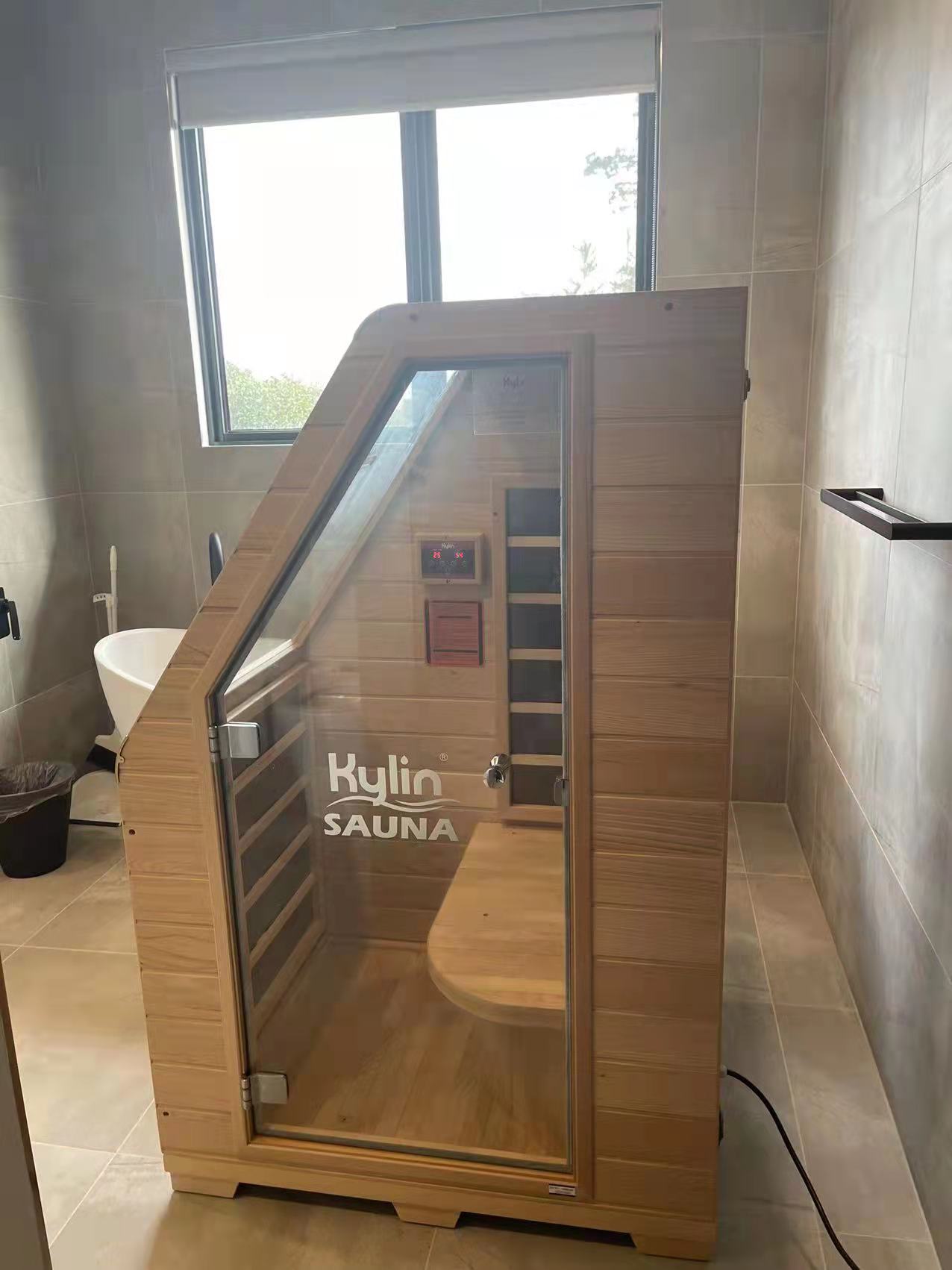 Kylin Compact Carbon Fibre Infrared Sauna 1 Person Mini Home Sauna Room KY-1D6