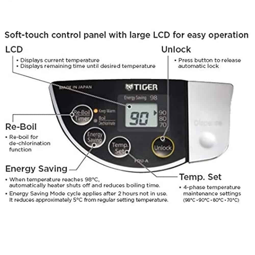 Tiger PDU Electric Water Boiler and Warmer 3L/4L/5L - Made in Japan