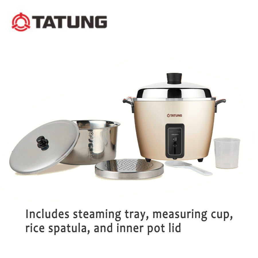 Tatung Multi-Functional Stainless Steel Inner Pot Rice Cooker in Champagne - New Version