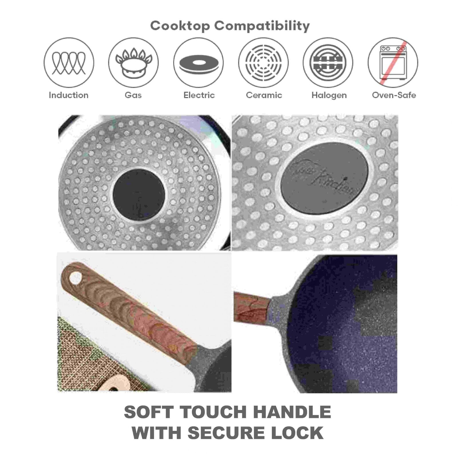 Hello Kitchen Non Stick Marble Saucepan 18cm 20cm