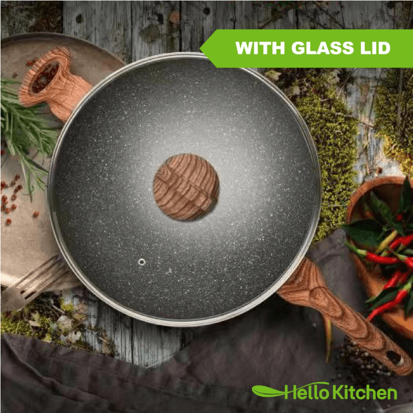 Hello Kitchen Non-stick Marble Wok 28cm/32cm