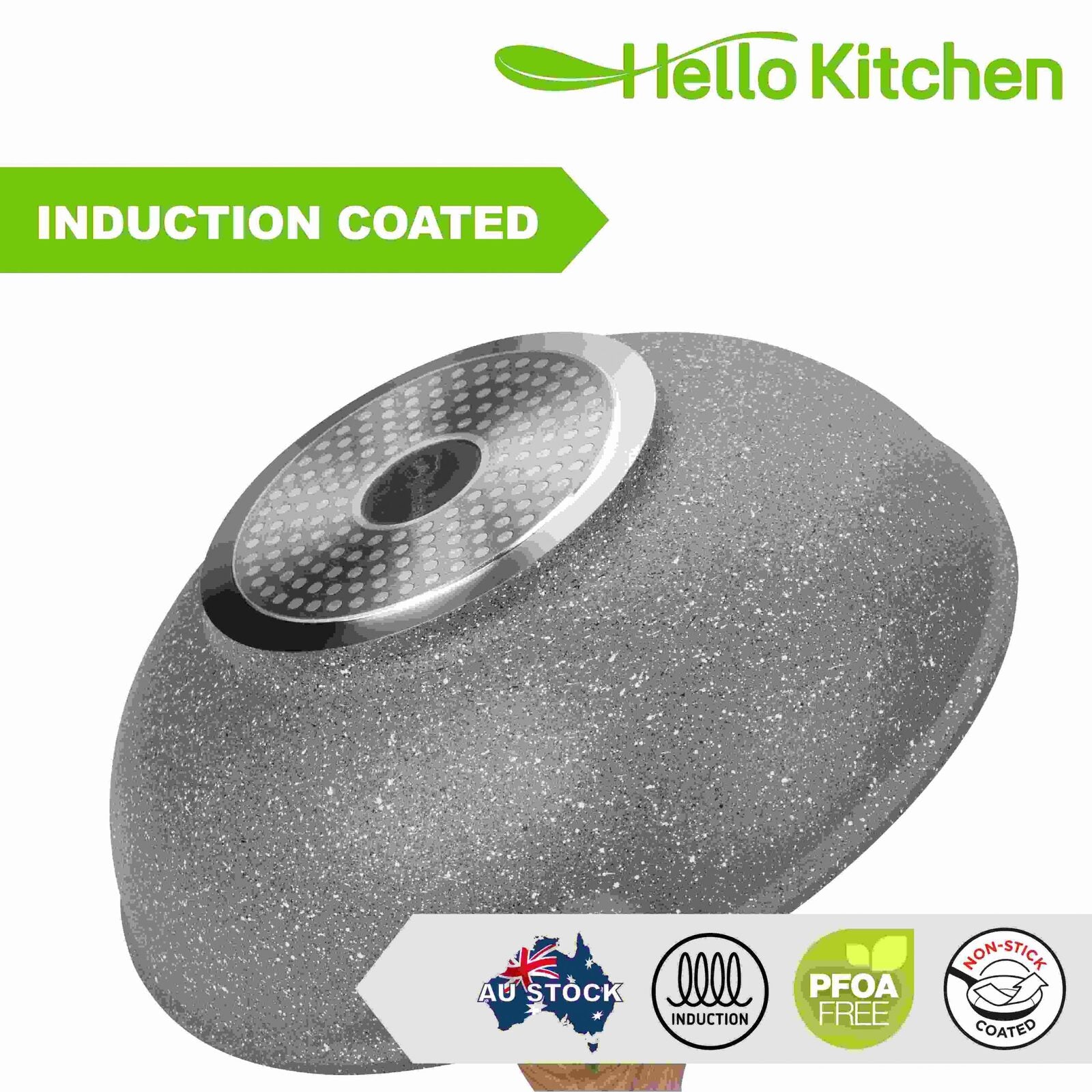 Hello Kitchen Non-stick Marble Wok 28cm/32cm