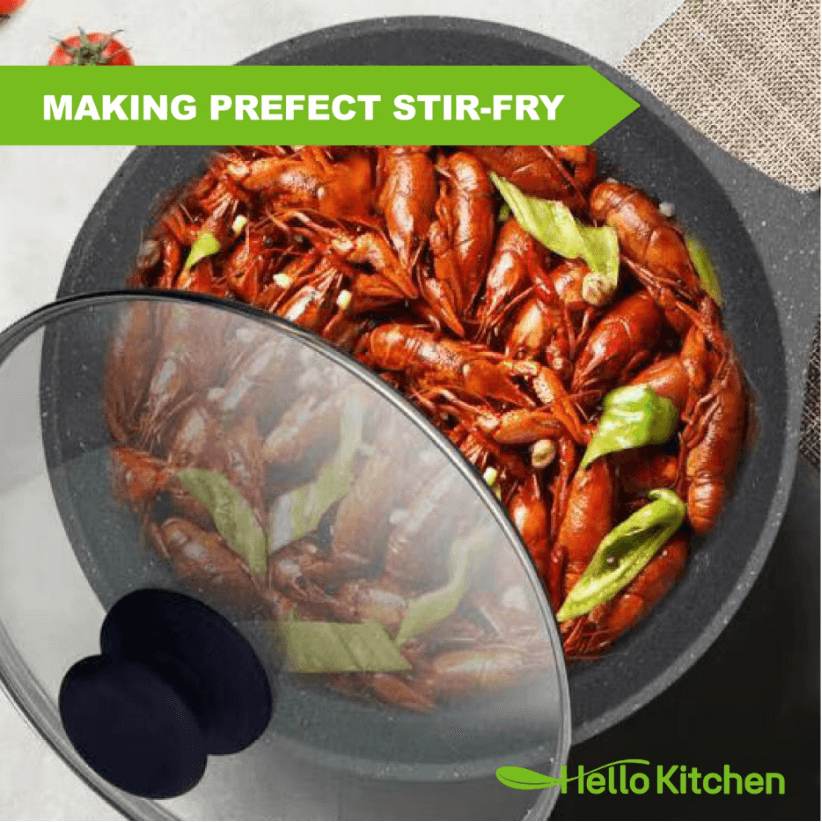 Hello Kitchen Non-stick Marble Wok 28cm/32cm