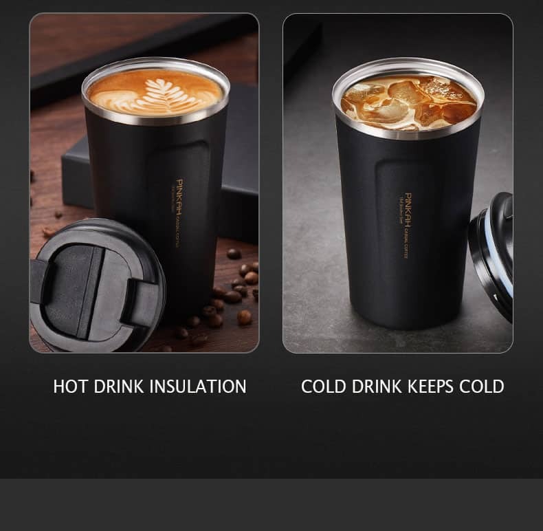 Pinkah Stainless Steel Thermos Cup Travel Coffee Mug Vacuum Flask 350 / 500ml