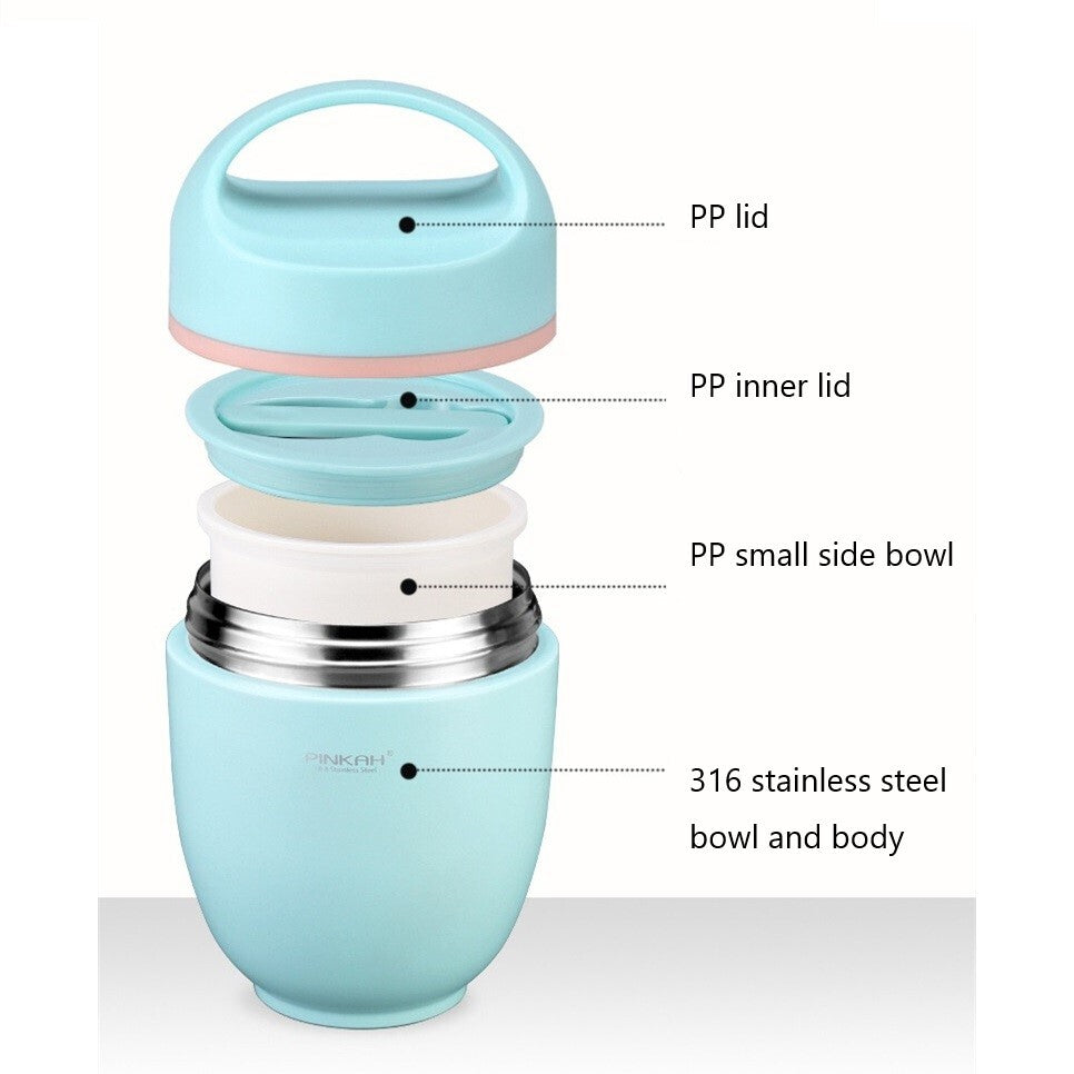 Pinkah Pj 3333 820ml Vacuum Food Jar Black With 316 Stainless Steel