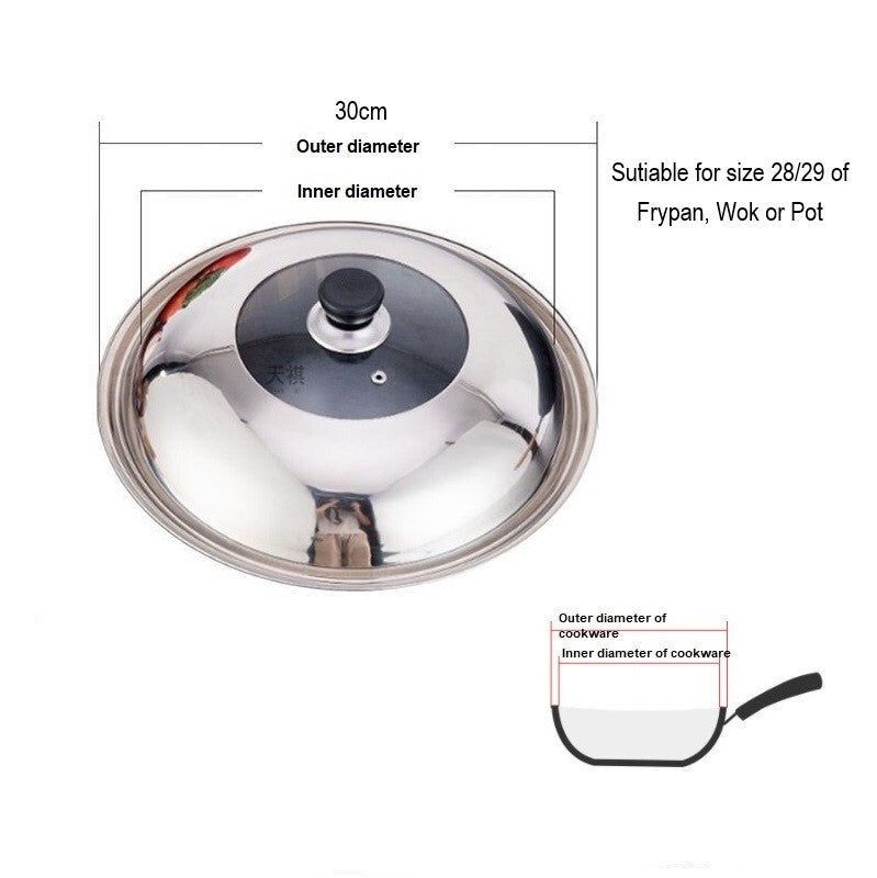 Boutiq Stainless Steel Lid 30cm 42cm