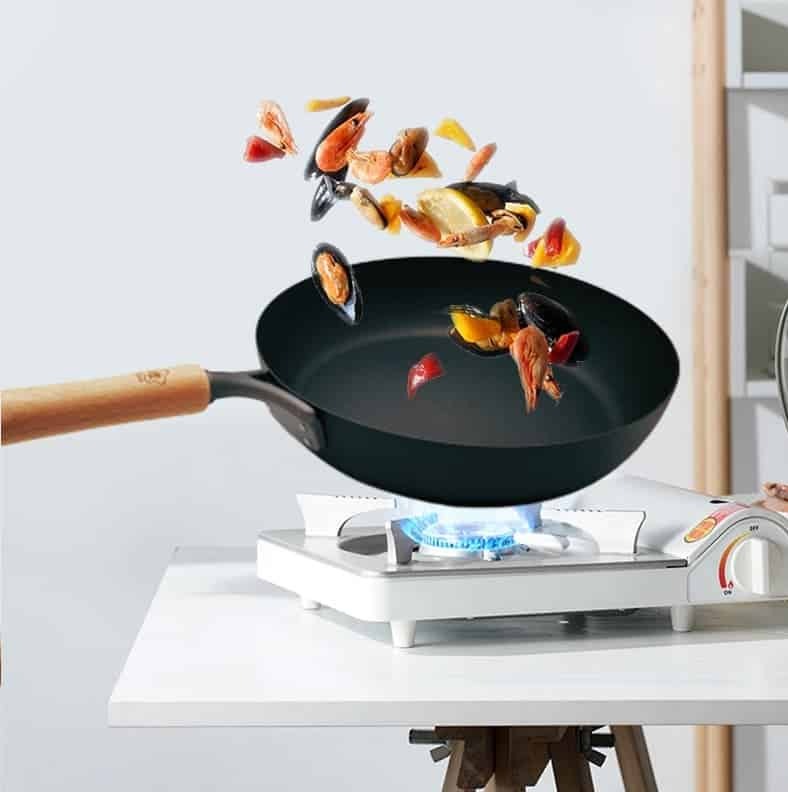 Kirameki Pure Iron Double Fiber Line Frying Pan Skillet Made In Japan
