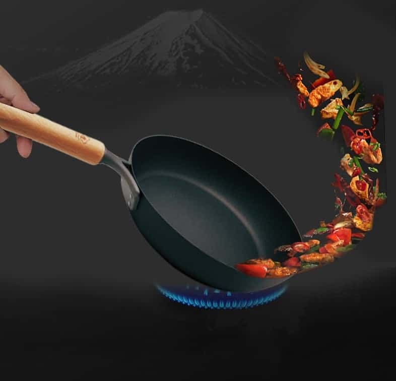Kirameki Pure Iron Double Fiber Line Frying Pan Skillet Made In Japan