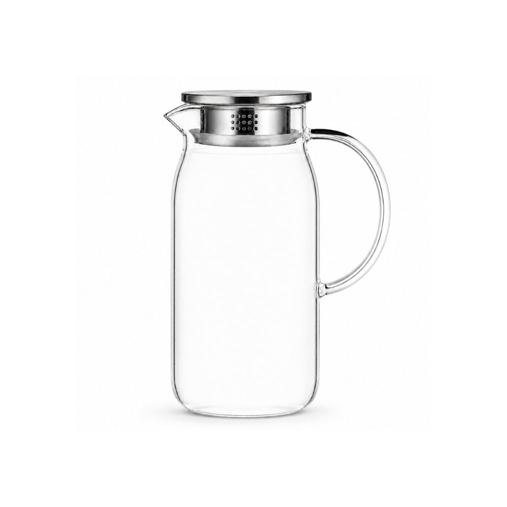 Cooker King Borosilicate Glass Water Jug with Stainless Steel Filter Lid 1.5L / 1.8L