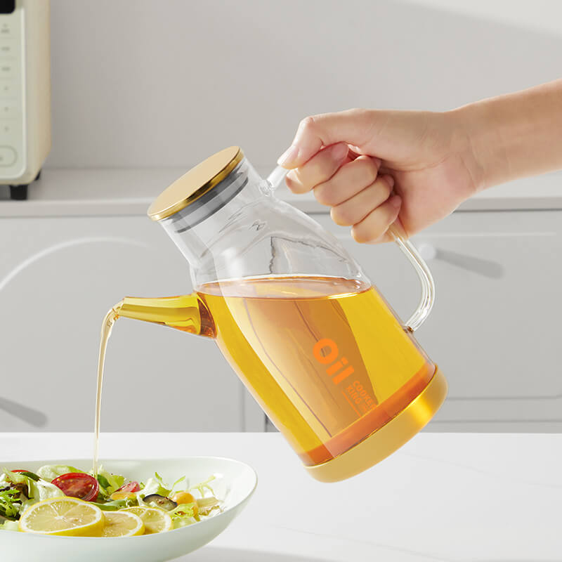 Cooker King Glass Oil Dispenser Jug with Filter Measuring Scale and Leak Proof Lid
