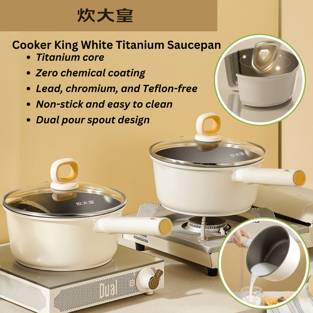 Cooker King White Titanium Saucepan 18cm