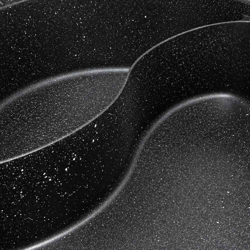 Hello Kitchen Non-stick Marble Divided Steamboat Hot Pot 30cm