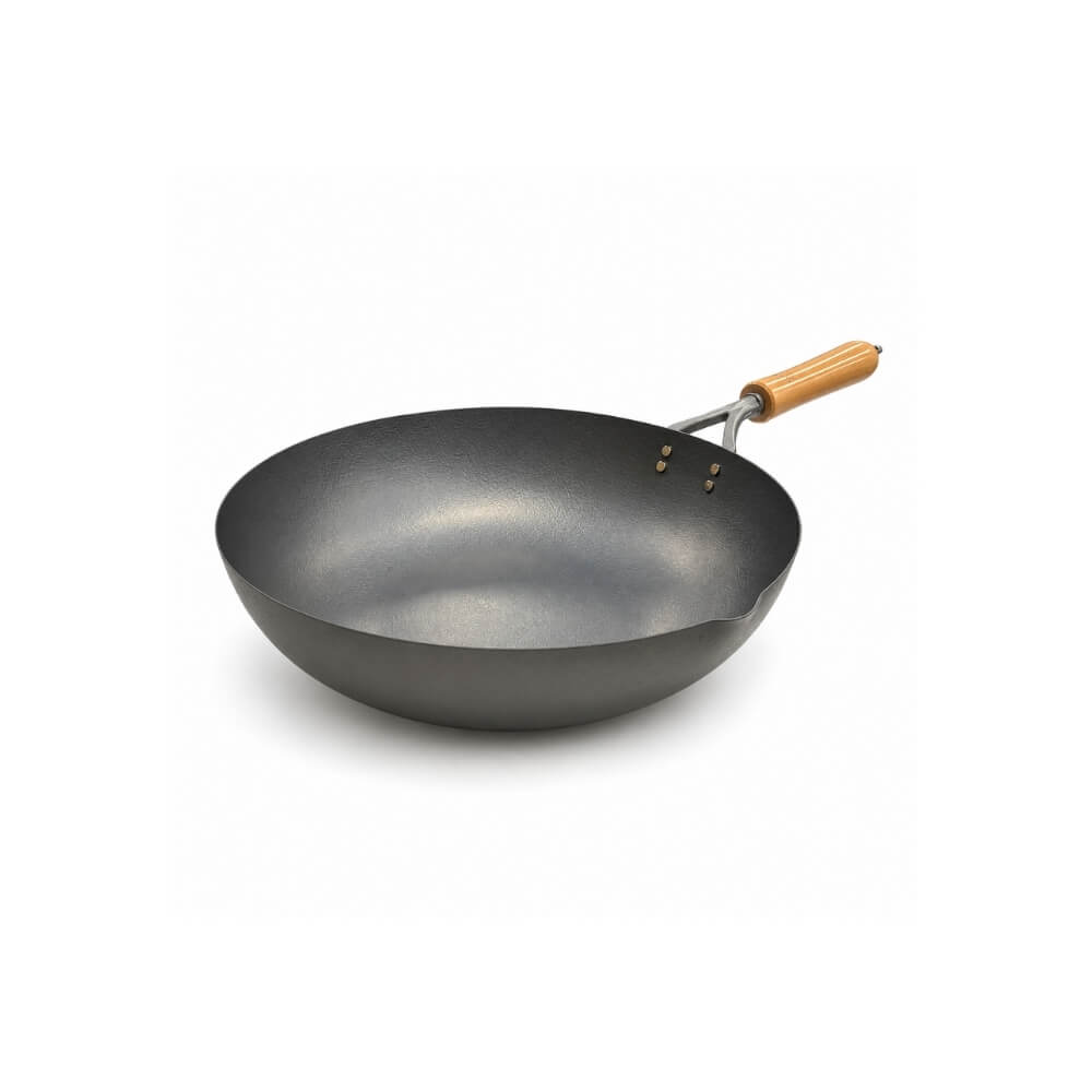 Kirameki Premium Pure Iron Nitriding Processing Stir Fry Wok Made In Japan