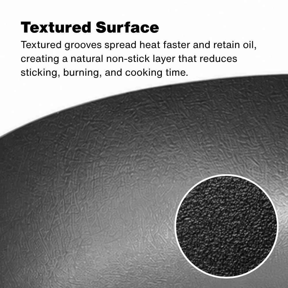 Kirameki Pure Iron Double Fiber Line Stir Fry Wok Made In Japan