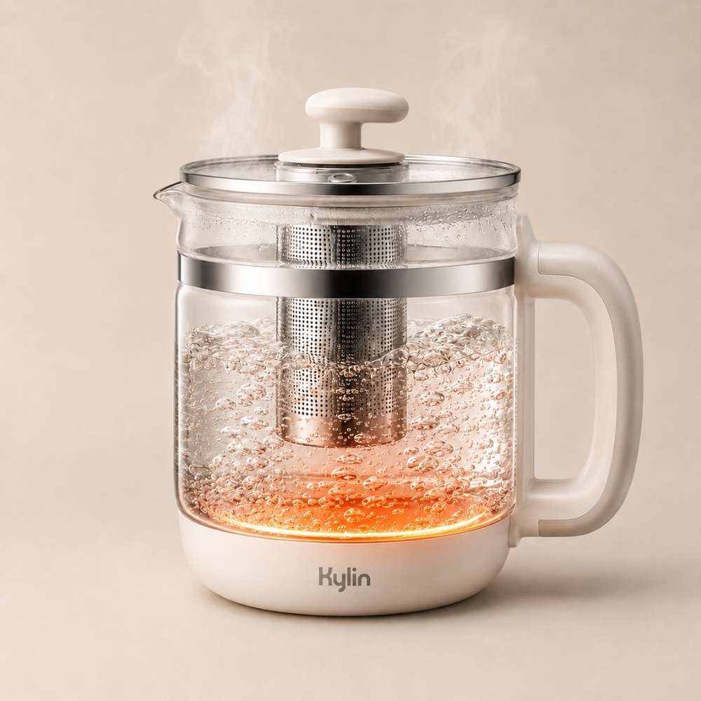 Kylin Electric Health Glass Kettle With Tea Infuser 1.5L 1200W