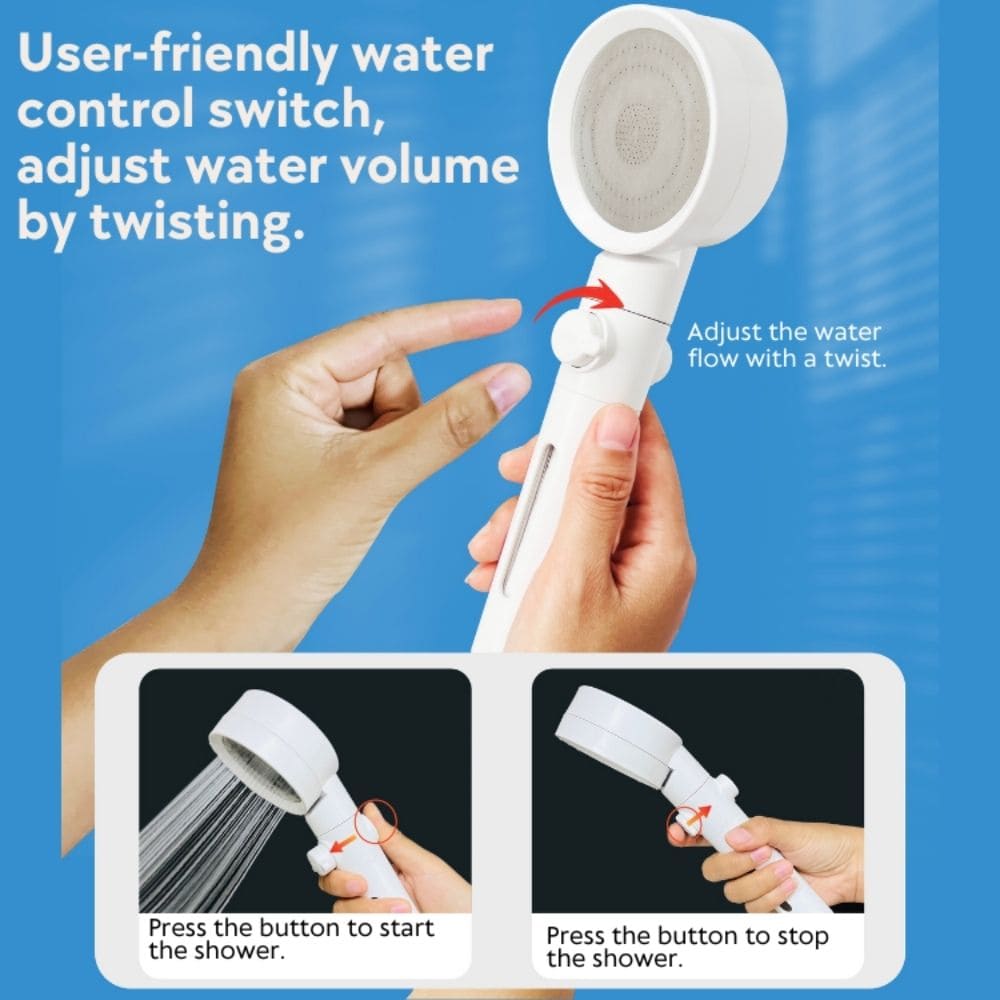 Kylin Shower Head Filter Set with Ceramic Ball & ON/OFF Control