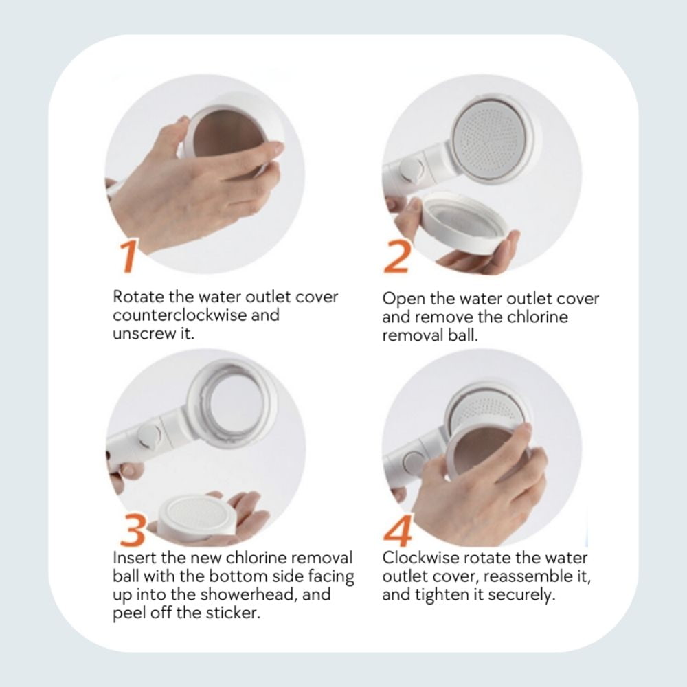 Kylin Shower Head Filter Set with Ceramic Ball & ON/OFF Control