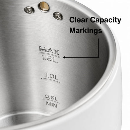 Kylin electric kettle 1.5L capacity marking